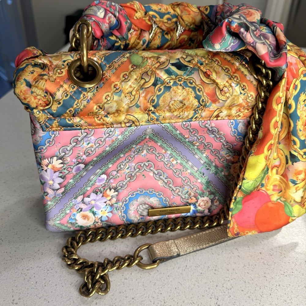Kurt Geiger London The Kensigton Silk Summer Medium Shoulder Bag Purse - Picture 3 of 5